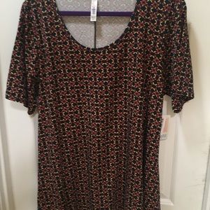 Lularoe Perfect 2xl Navy bkgrnd floral pattern